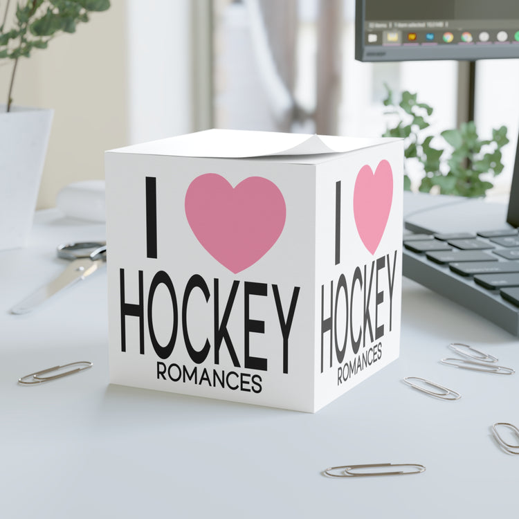 I Love Hockey Romances Note Cube