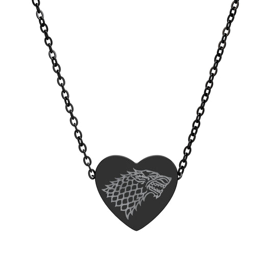 House Stark Sigil Heart Necklace - Fandom-Made