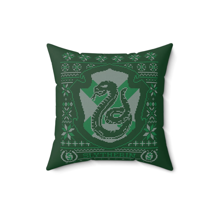 Slytherin Ugly Christmas Sweater Pillow