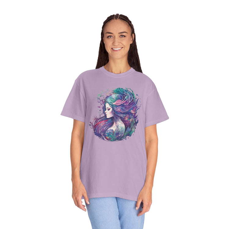 Mermaid Watercolor Unisex Garment-Dyed T-shirt