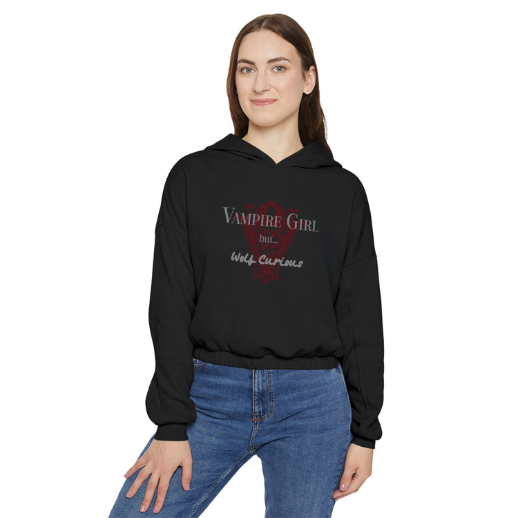 Vampire Girl But... Wolf Curious Cinched Bottom Hoodie