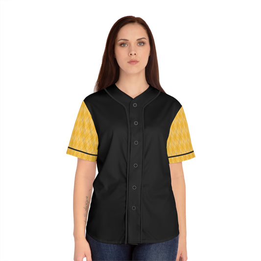 Hufflepuff Embroidery Design Women's Baseball Jersey