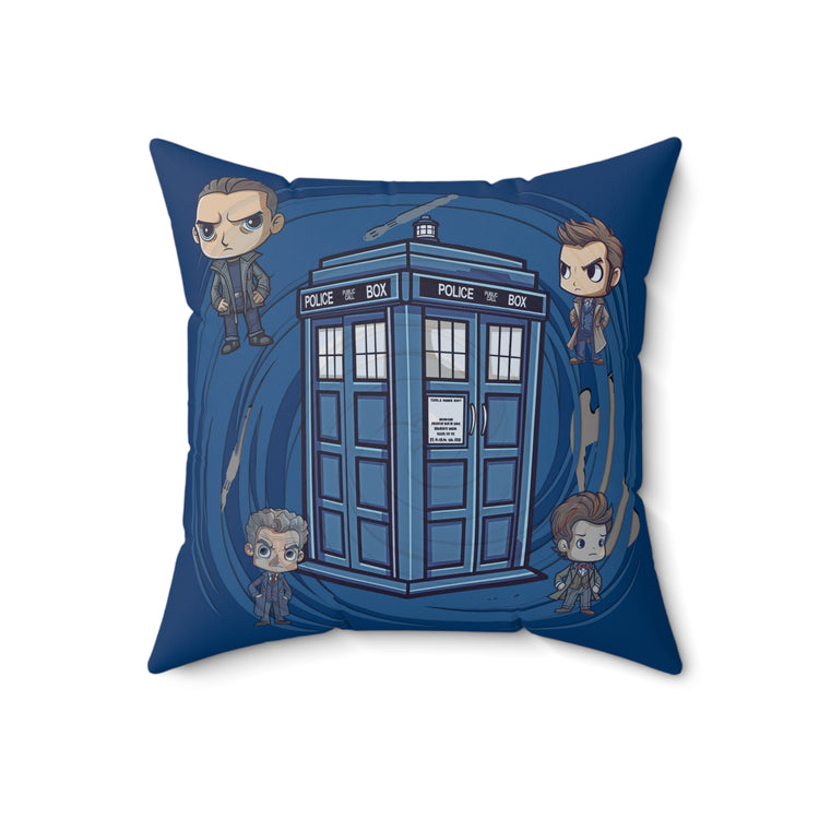 Timey Wimey Tardis Square Pillow - Fandom-Made