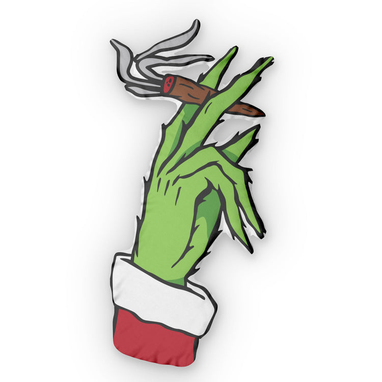 Grinch Bluntmas-Shaped Pillow