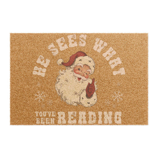 He Sees What You've Been Reading Doormat