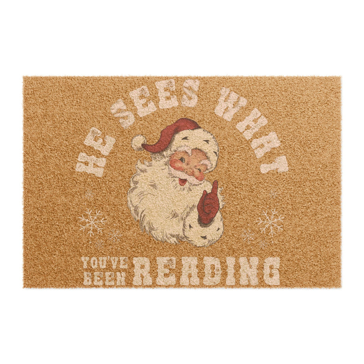 He Sees What You've Been Reading Doormat