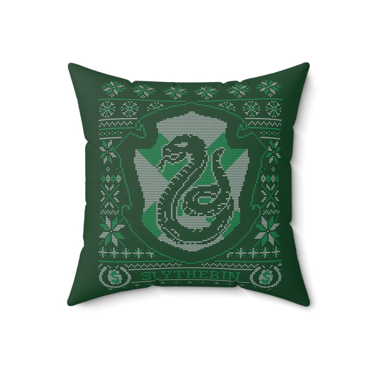 Slytherin Ugly Christmas Sweater Pillow