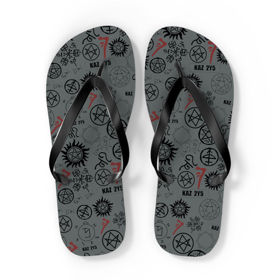 Supernatural Symbols All-Over Print Flip Flops - Fandom-Made