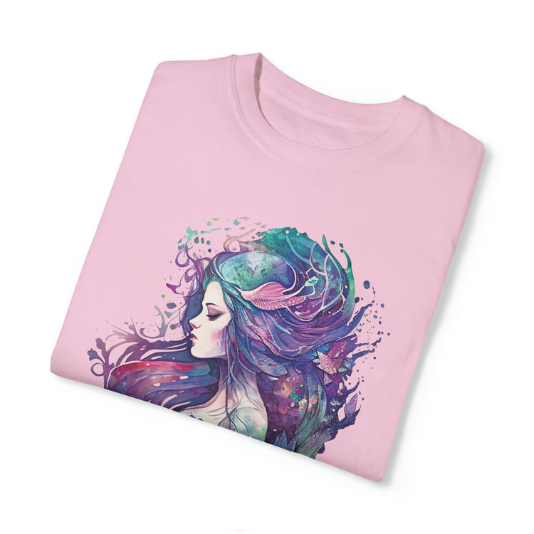 Mermaid Watercolor Unisex Garment-Dyed T-shirt