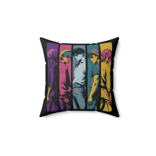 Saja Time Faux Suede Square Pillow - Fandom-Made