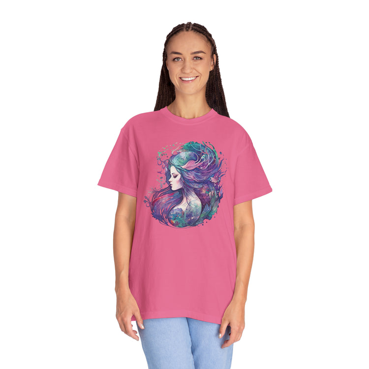 Mermaid Watercolor Unisex Garment-Dyed T-shirt