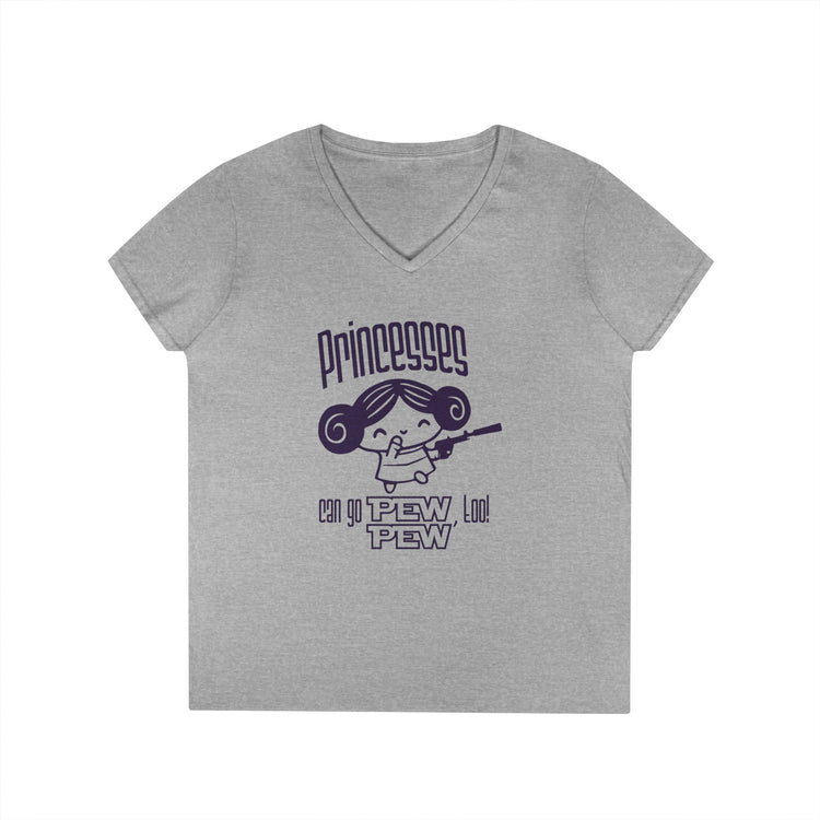 Princesses Go Pew Pew V-Neck Tee - Fandom-Made