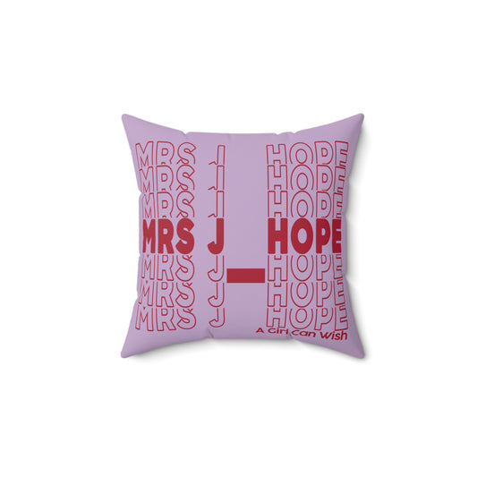 Mrs. J-Hope Faux Suede Square Pillow