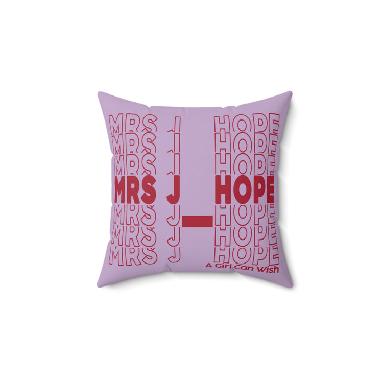 Mrs. J-Hope Faux Suede Square Pillow