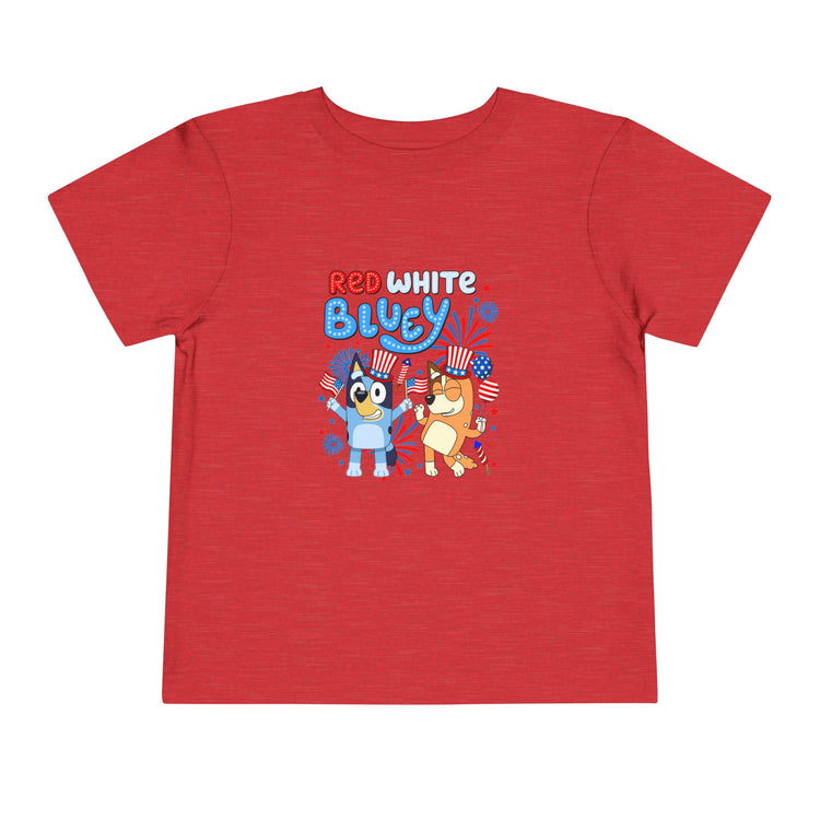 Red White Bluey Toddler Tee - Fandom-Made