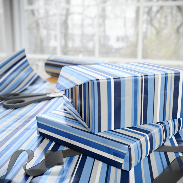 Blue Stripes Wrapping Paper - Fandom-Made