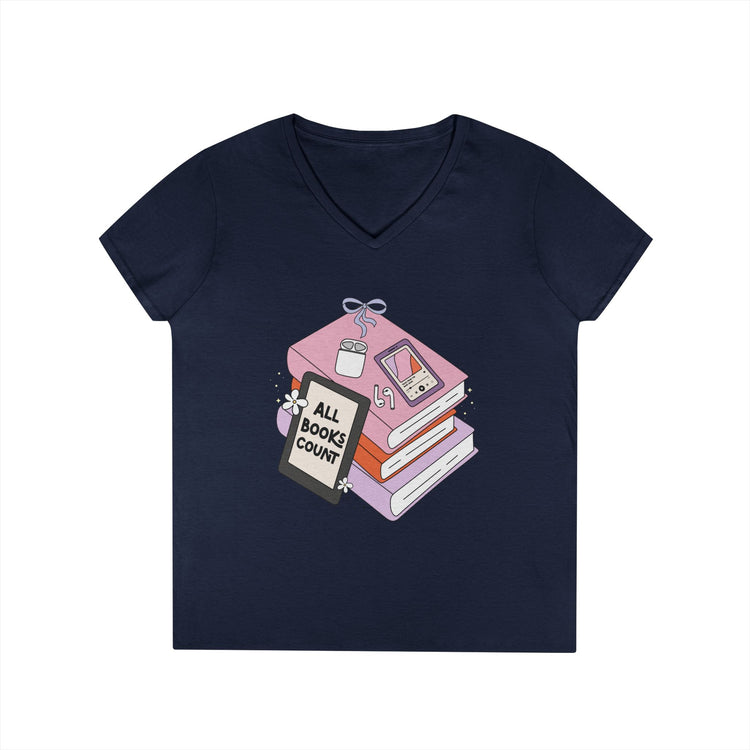 All Books Count Ladies' V-Neck Tee