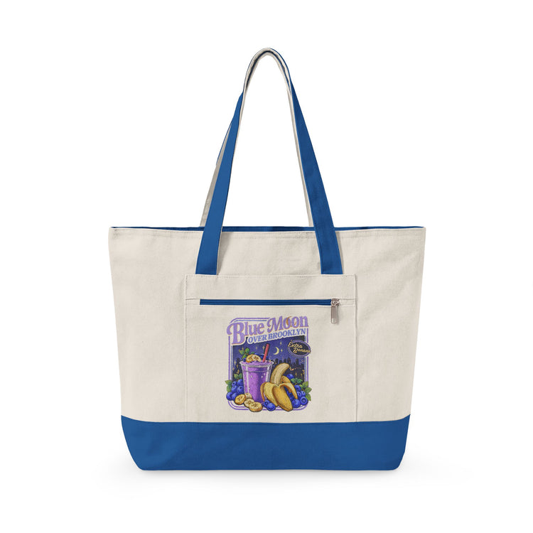 Blue Moon Zippered Canvas Tote - Fandom-Made