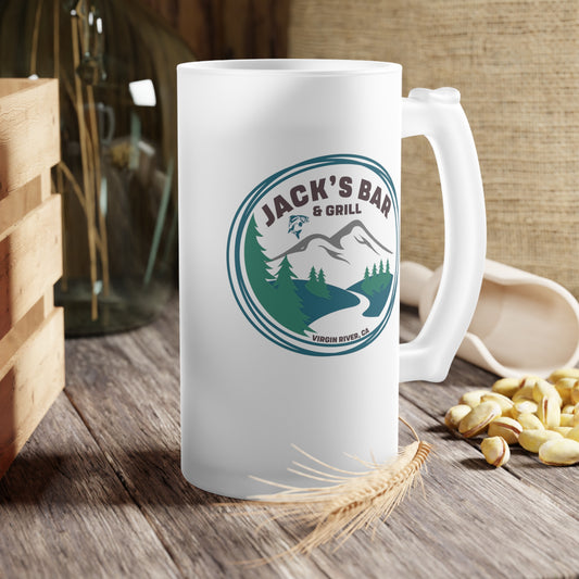 Jack's Bar & Grill Frosted Glass Beer Mug