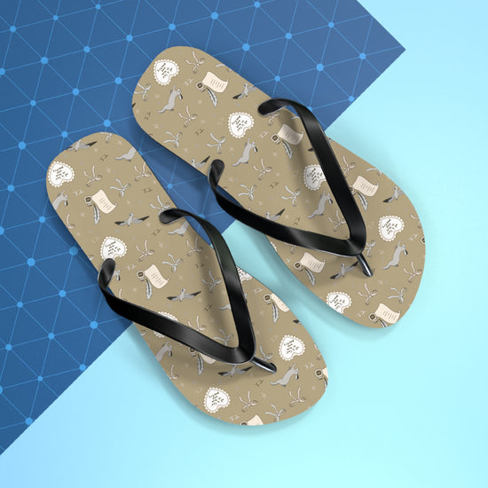 Tortured Poet All-Over Print Flip Flops - Fandom-Made