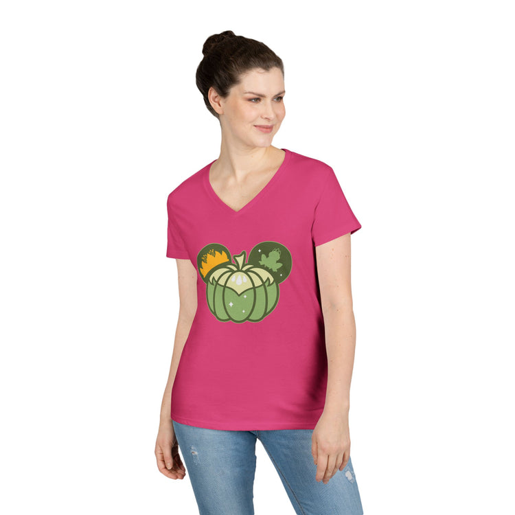 Princess Tiana Pumpkin Ladies' V-Neck Tee