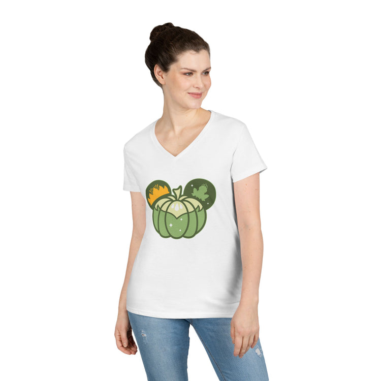 Princess Tiana Pumpkin Ladies' V-Neck Tee