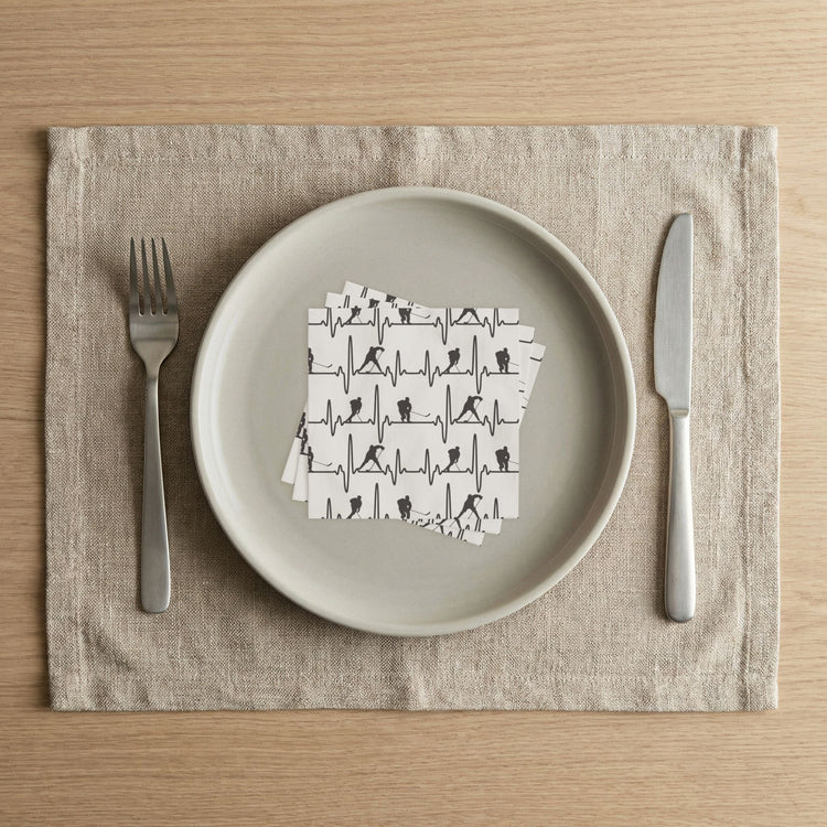 My Heart Beats For Hockey Napkins - Fandom-Made