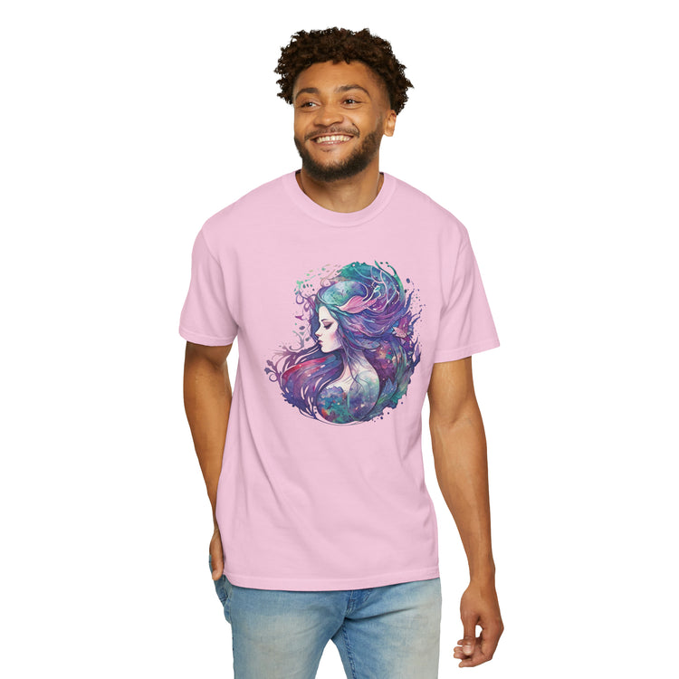 Mermaid Watercolor Unisex Garment-Dyed T-shirt