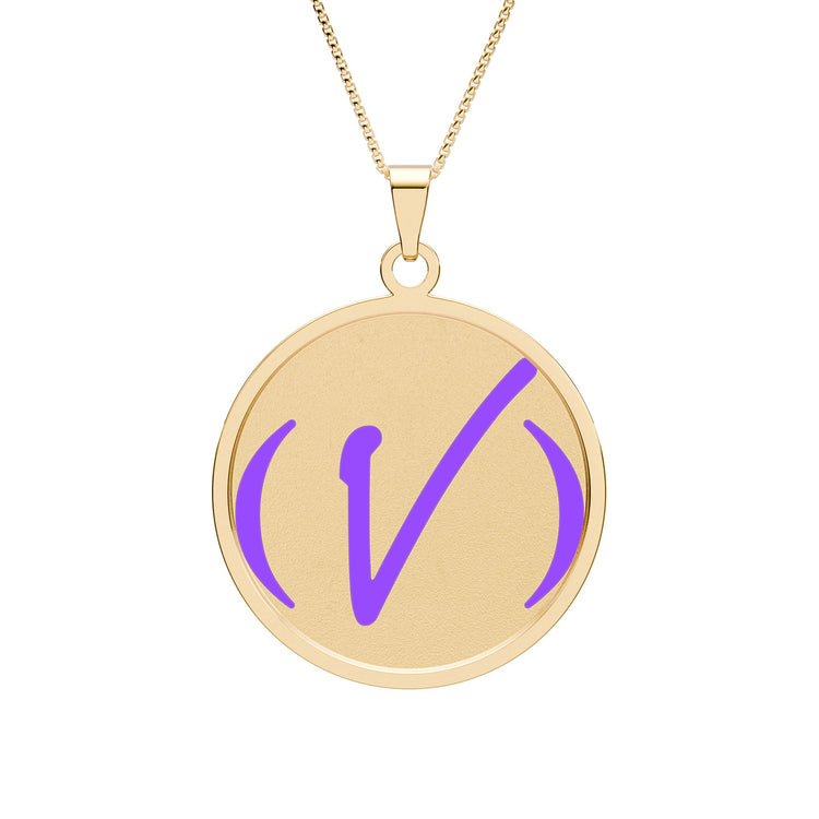 V Round Photo Pendant