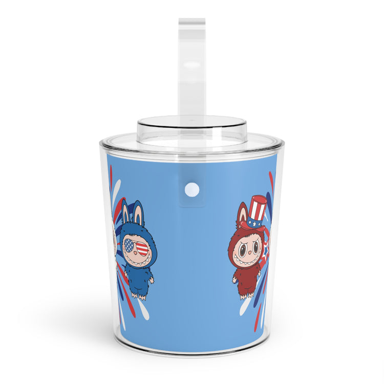 Red White Labubu Ice Bucket - Fandom-Made