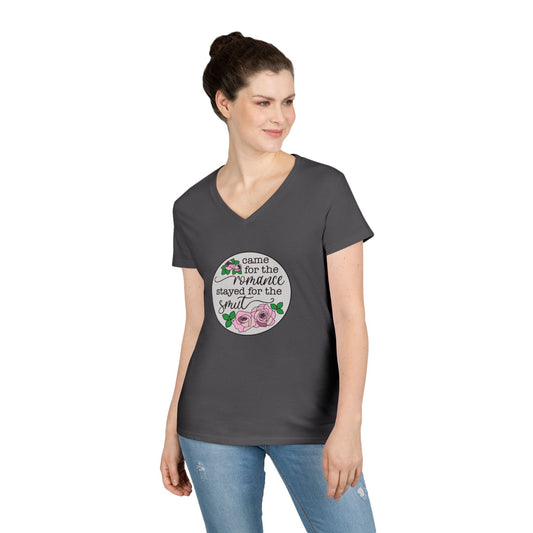 Came For The Romance Ladies' V-Neck Tee - Fandom-Made
