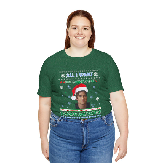 All I Want For Christmas Is Damon Salvatore Unisex T-Shirt - Fandom-Made