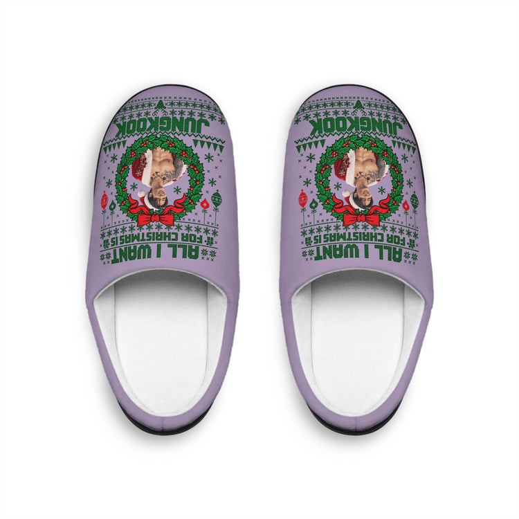 Jungkook Christmas Women's Slippers - Fandom-Made