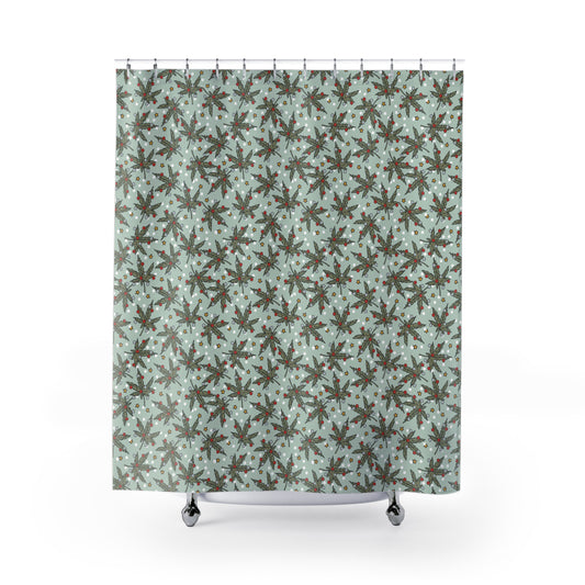 Cannabis Christmas Shower Curtain