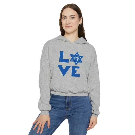 Love Star of David Women's Cinched Bottom Hoodie - Fandom-Made