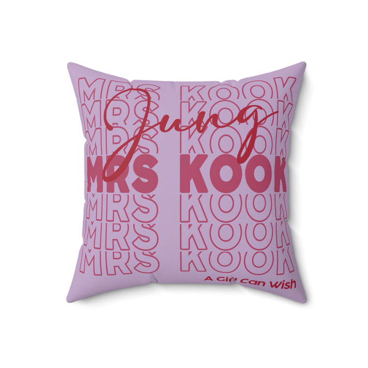 Mrs. Jung Kook Faux Suede Square Pillow