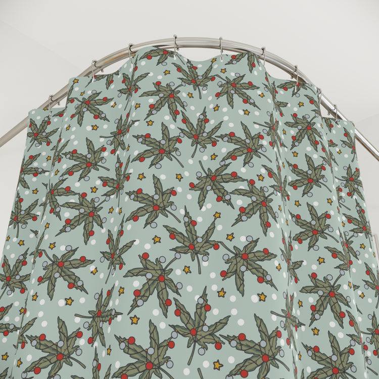 Cannabis Christmas Shower Curtain