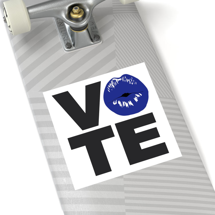 Vote Blue Lips Square Stickers - Fandom-Made