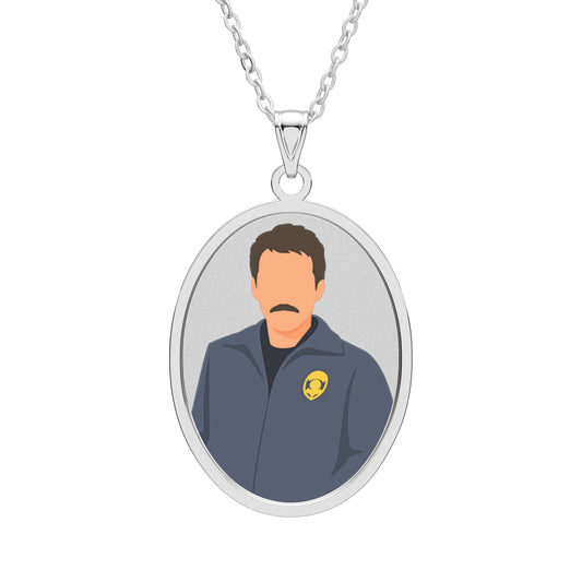 Chief Swan Oval Pendant