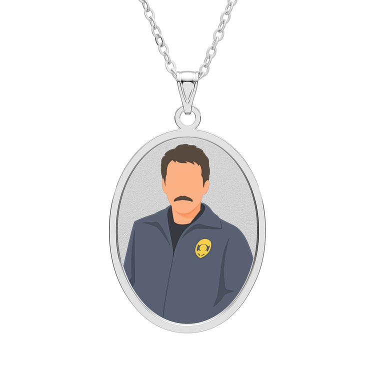 Chief Swan Oval Pendant