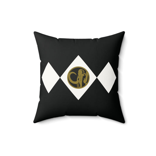 Black Ranger Faux Suede Square Pillow