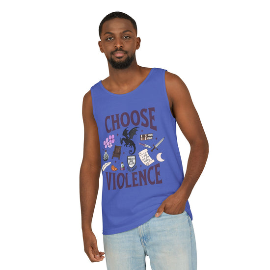Choose Violence Unisex Garment-Dyed Tank Top - Fandom-Made