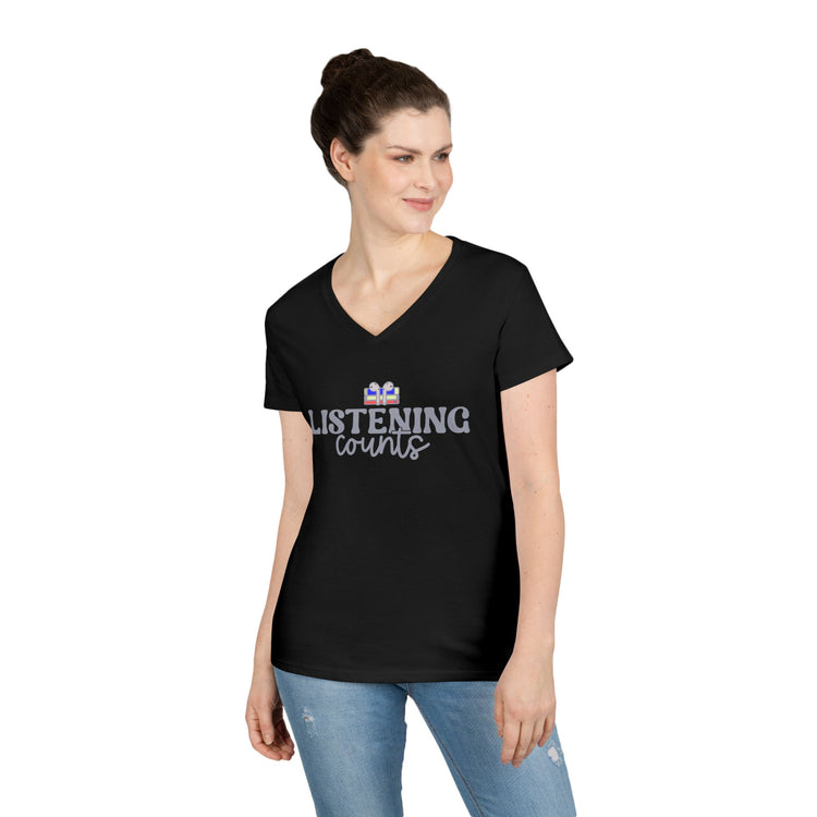 Listening Counts V-Neck Tee