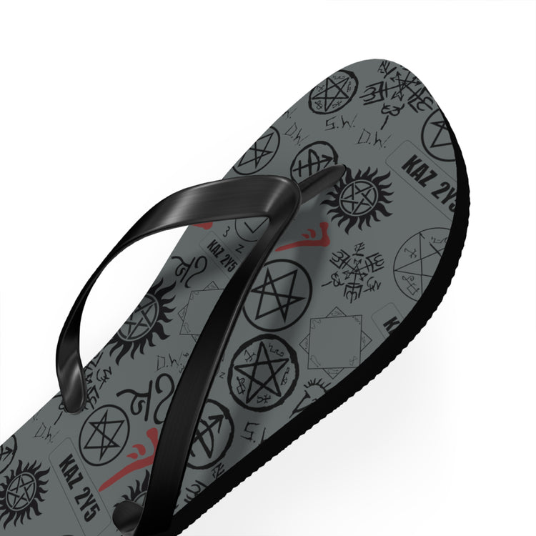 Supernatural Symbols All-Over Print Flip Flops - Fandom-Made