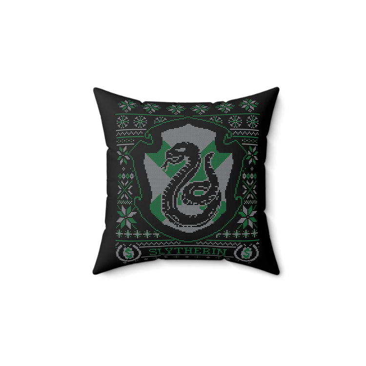 Slytherin Ugly Christmas Sweater Pillow