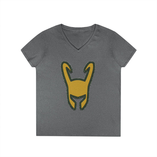 Loki Helmet Ladies' V-Neck Tee - Fandom-Made