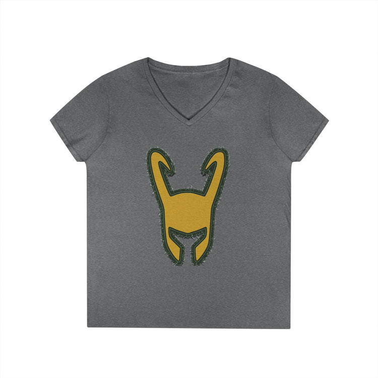 Loki Helmet Ladies' V-Neck Tee - Fandom-Made