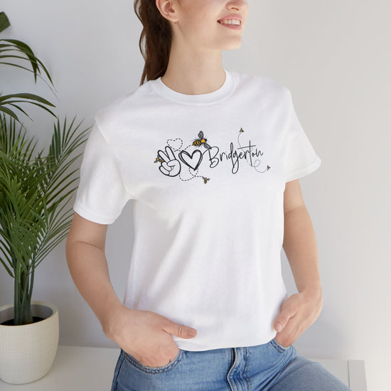 Peace Love Bridgerton Unisex T-Shirt - Fandom-Made
