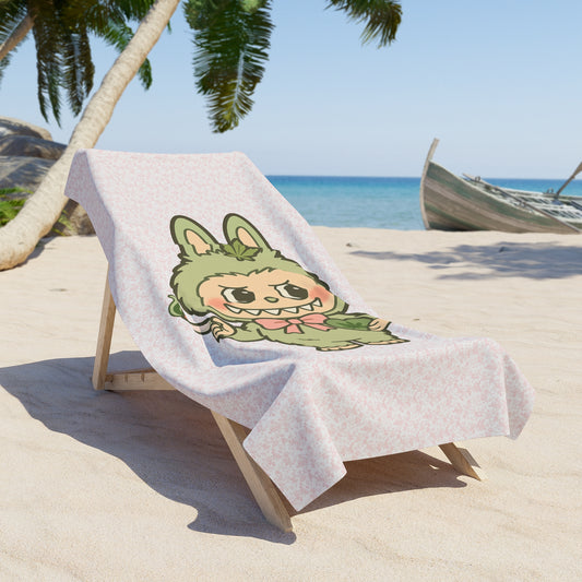 Freshly Greened Labubu Beach Towel
