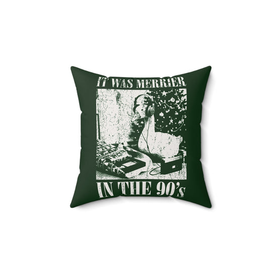 Merrier in the 90s Faux Suede Square Pillow - Fandom-Made